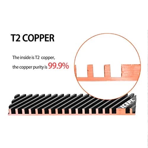 icepc M.2 Heatsink for PS5 NVME 2280 SSD, Graphene Copper Radiator 70x20x2mm | High Performance SSD Cooler for Laptop PC thumbnail 2