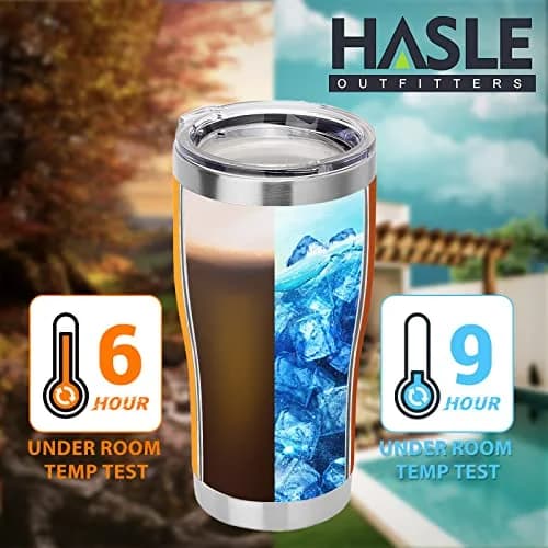 HASLE OUTFITTERS 20 oz Stainless Steel Tumbler with Lid | Vacuum Insulated, Orange, 1 Pack thumbnail 5