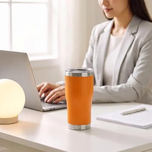 HASLE OUTFITTERS 20 oz Stainless Steel Tumbler with Lid | Vacuum Insulated, Orange, 1 Pack thumbnail 2