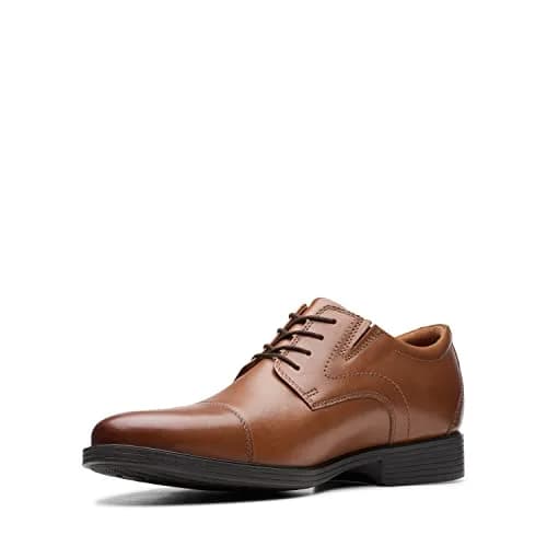 Clarks Men's Whiddon Cap Oxford Dark Tan Leather 8.5 (2.95 cm (1.16 in) Heel) thumbnail 1