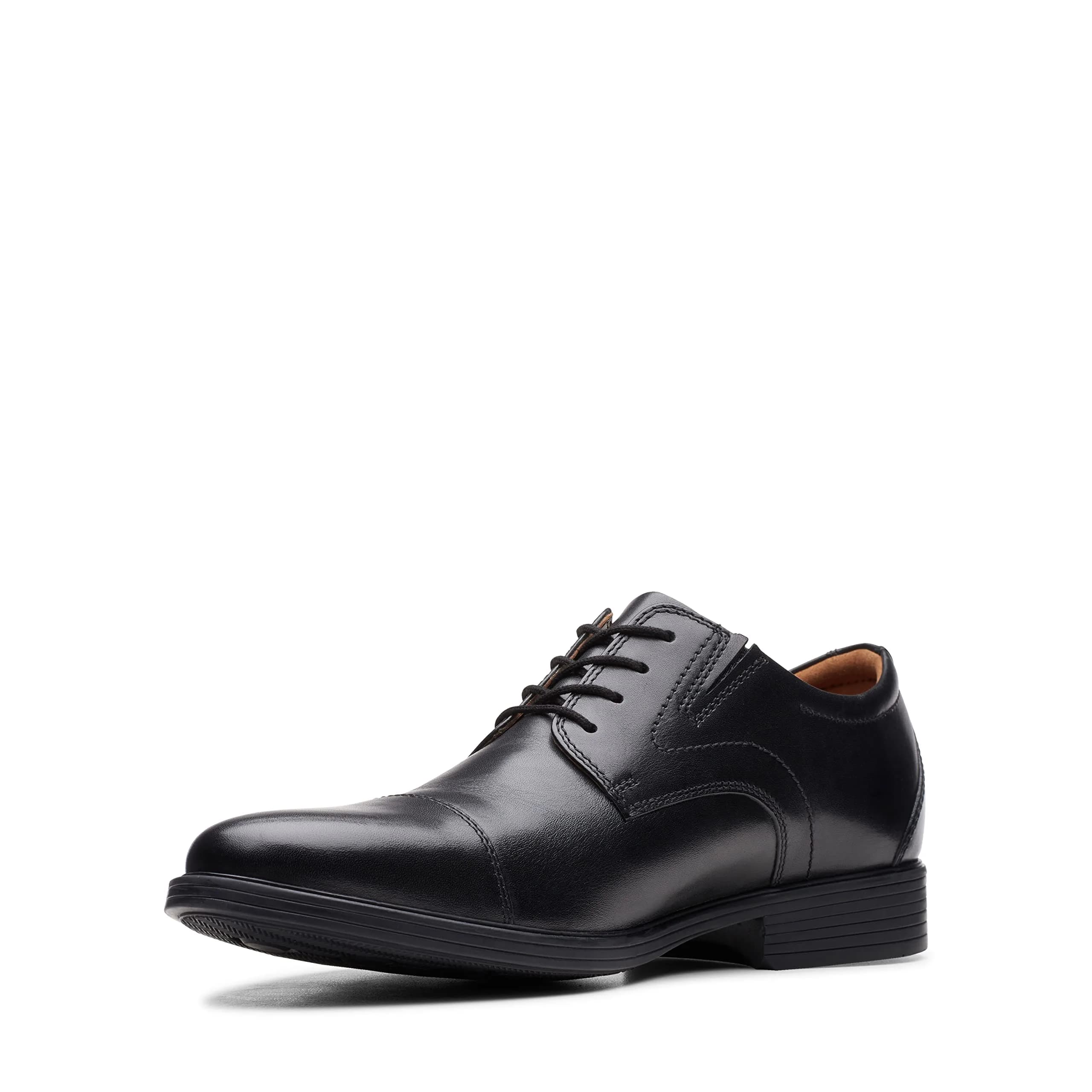 Clarks Whiddon Cap Oxford Leather Wide | Formal Comfort with Ortholite (70-120 chars)