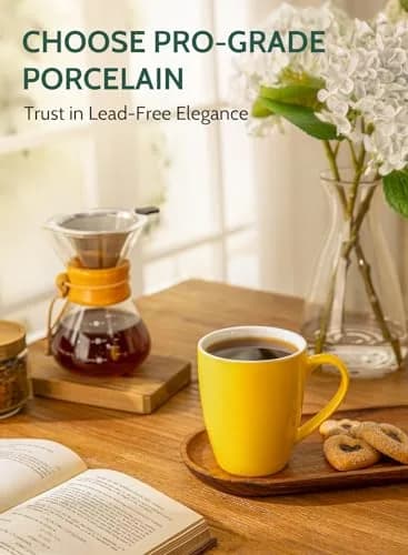 Sweese Porcelain Mug - 12 Ounce for Coffee, Tea, Cocoa & Mulled Drinks | Set of 6, Assorted Colors thumbnail 4