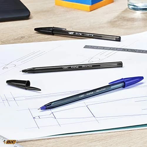 BIC Crystal Exact Fine Point Pens (0.7 mm) - Blue, Box of 20 | Precise, Smooth Writing for Office & School thumbnail 5