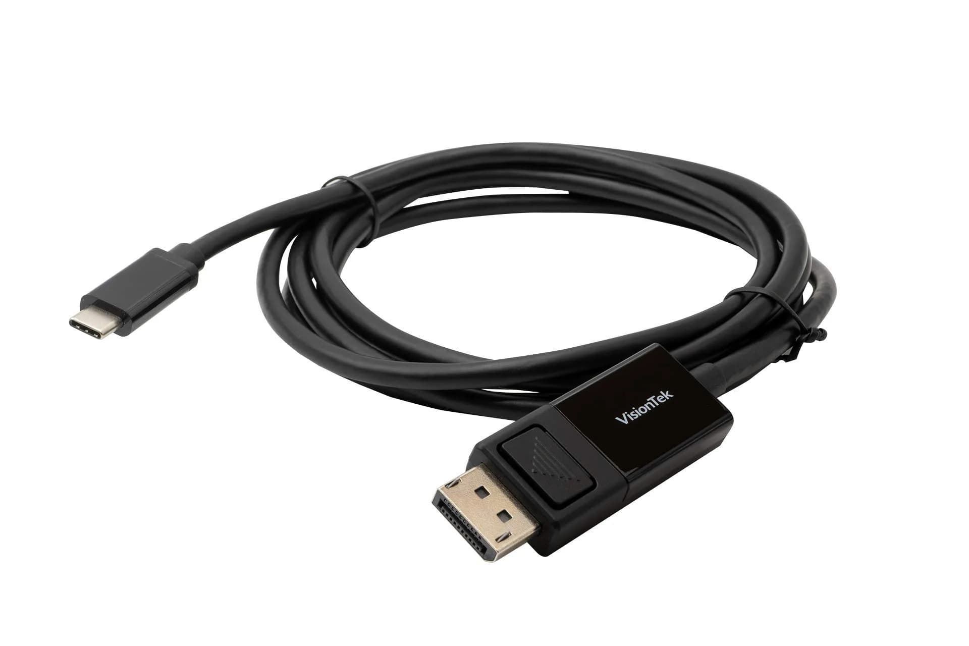 VisionTek USB-C to DisplayPort 1.4 Bi-Directional 6.56 ft | Supports 8K UHD & Thunderbolt 3 — Black