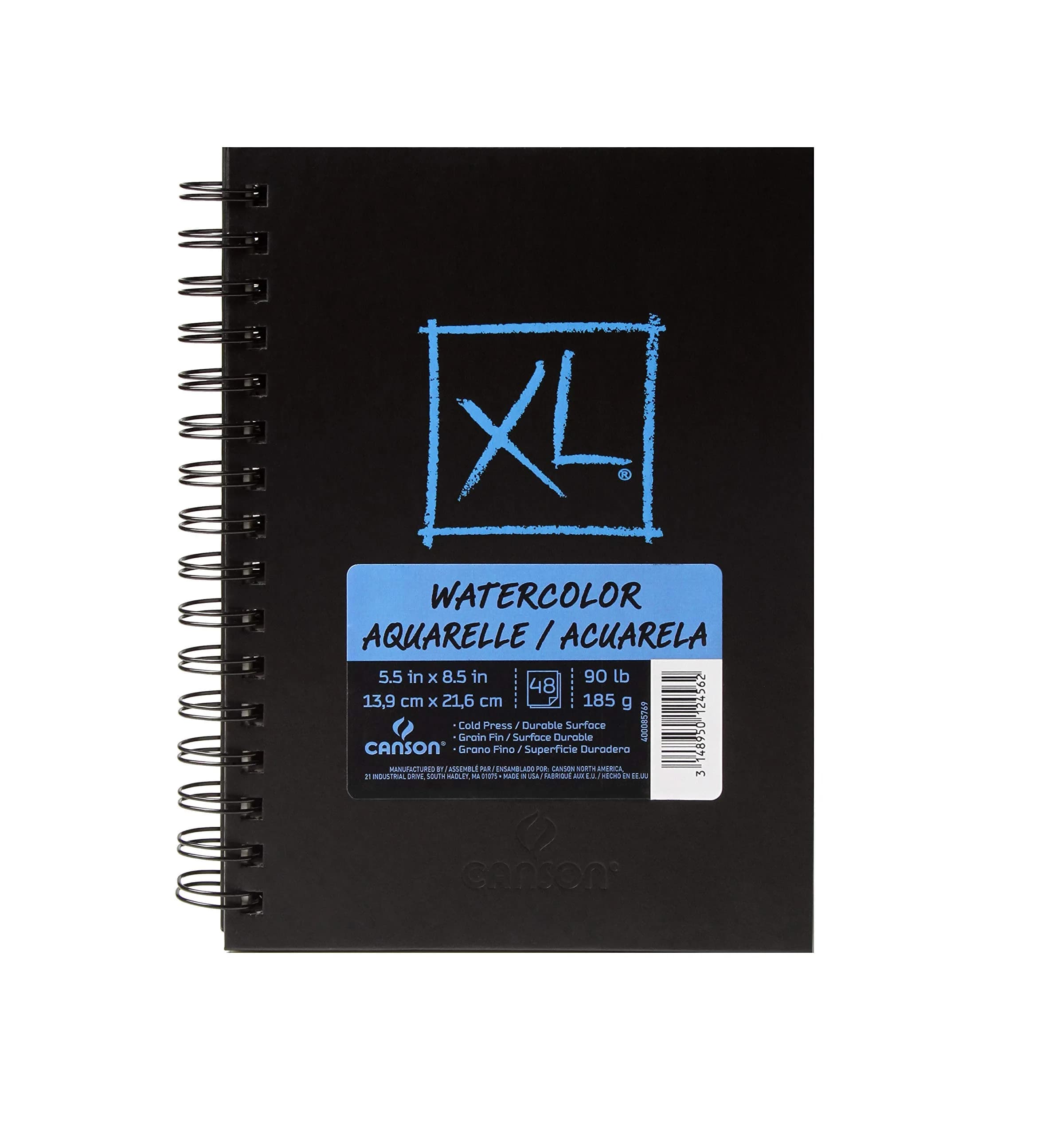 Canson XL Series Watercolor Paper Art Book 5.5x8.5 in | 90lb/185gsm, Acid-Free, French Craftsmanship