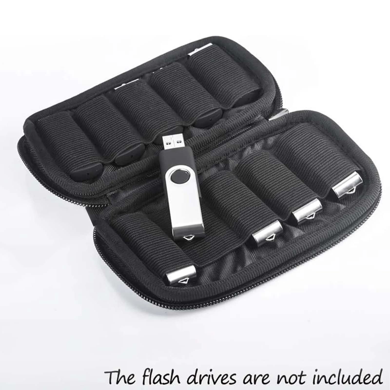 JBOS USB Flash Drive Holder Case with 10 Slots | Blue Neoprene Organizer - view 3