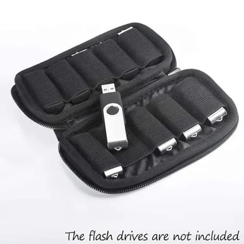 JBOS USB Flash Drive Holder Case with 10 Slots | Blue Neoprene Organizer thumbnail 3
