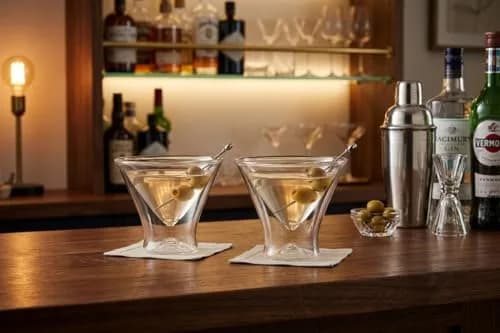 Outset Double Wall Martini Glasses Set of 2, 133ml (4.5 Fl Oz) | Insulated Borosilicate Glassware thumbnail 4