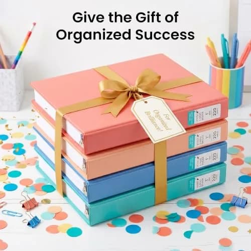 Yoobi 1 Inch D-Ring Binder Set, 4 Pack Multicolor | Holds 220 Sheets thumbnail 2