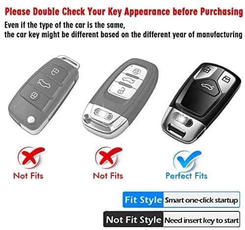 Tukellen for Audi Key Fob Cover with Keychain | Soft TPU Protector Compatible with Audi A4 Q7 TT A3 A6 R8 (Red) thumbnail 3