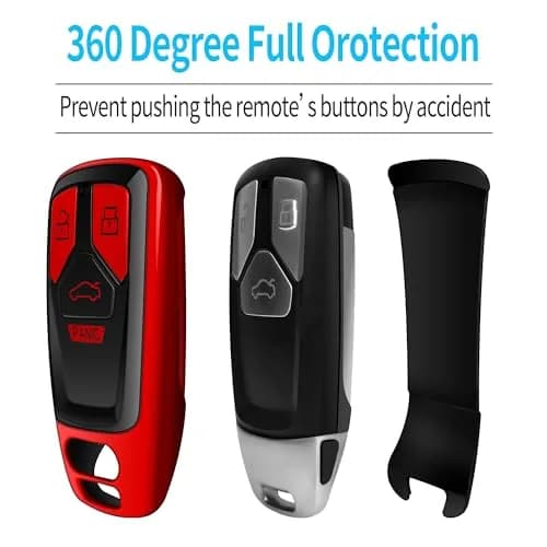 Tukellen for Audi Key Fob Cover with Keychain | Soft TPU Protector Compatible with Audi A4 Q7 TT A3 A6 R8 (Red) thumbnail 5