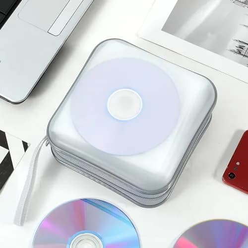 Penxina 40 Capacity CD DVD Case Wallet Holder Portable Disc VCD Heavy Duty Binder Storage Organizer White | Lightweight & Durable thumbnail 5