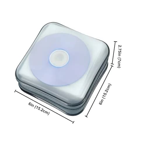 Penxina 40 Capacity CD DVD Case Wallet Holder Portable Disc VCD Heavy Duty Binder Storage Organizer White | Lightweight & Durable thumbnail 6