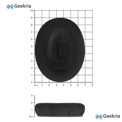 GEEKRIA Comfort Velour Ear Pads for Bose QC45/35 II/35/25/15/SE Headphones (2-Pack, Black) thumbnail 6