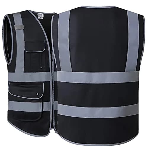 HATAUNKI Reflective Safety Vest for Men Women Mesh High Visibility Vest with 9 Pockets and Front Zipper Meets ANSI/ISEA Standards thumbnail 4