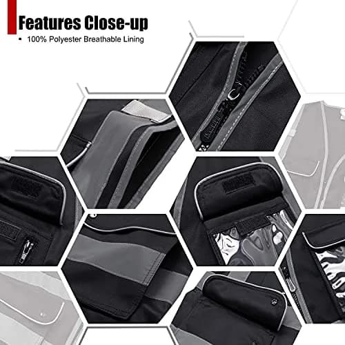 HATAUNKI Class 1 Retro-Reflection Safety Vest X-Large | 9 Pockets & ANSI/ISEA 107-2015 thumbnail 3