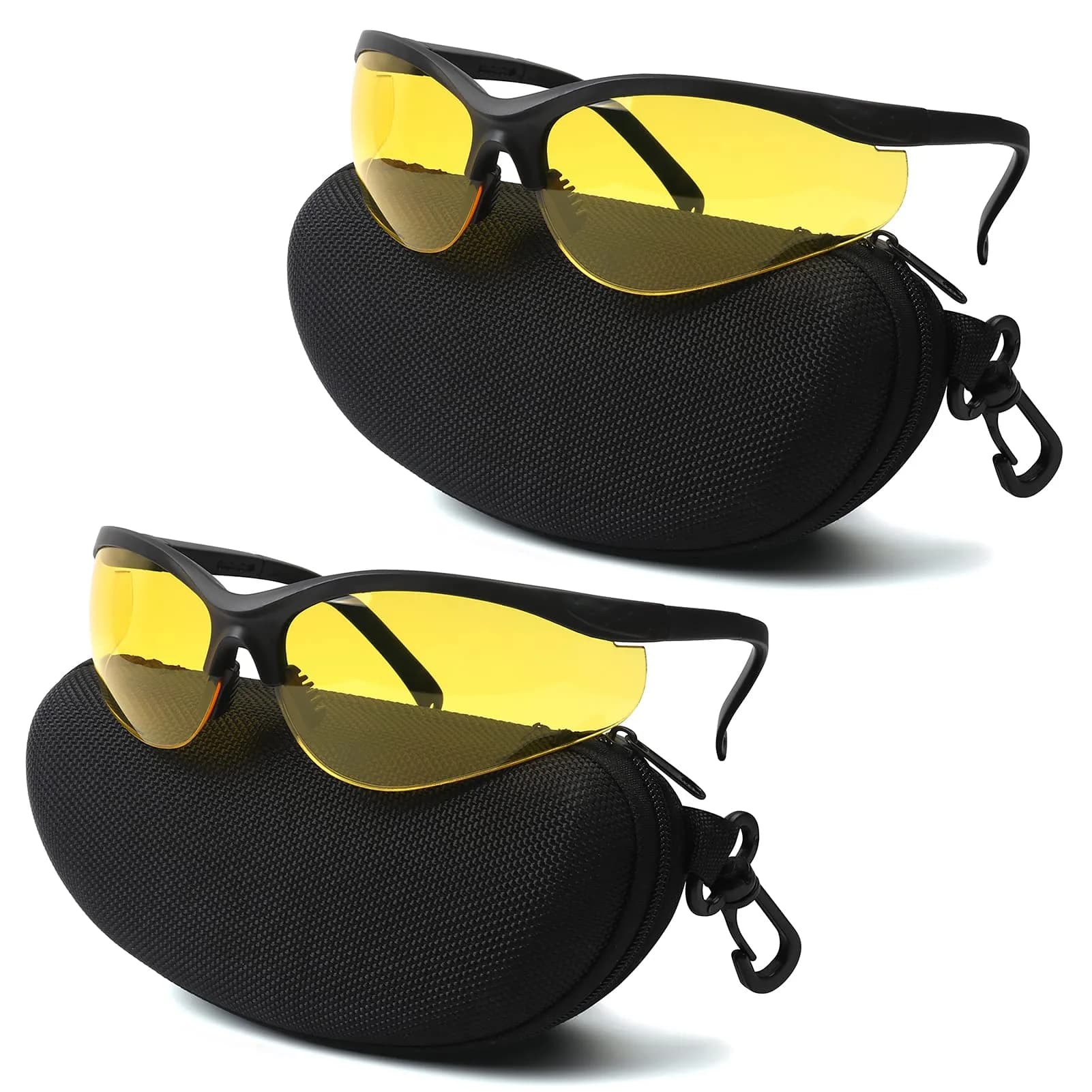LaneTop Safety Glasses ANSI Z87.1 Impact Polycarbonate Yellow Lens | UV400 Eye Protection for Shooting Range — Yellow Lens-2pair