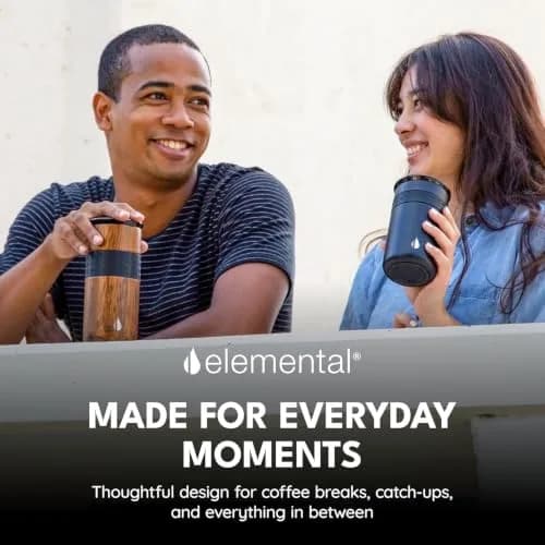 Elemental Artisan 16oz Triple-Wall Insulated Coffee Tumbler w/Ceramic Lid | Keeps Drinks Hot 6 Hrs, Cold 18 Hrs thumbnail 5