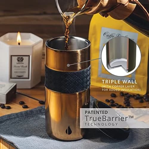 Elemental Artisan 16oz Triple-Wall Insulated Coffee Tumbler w/Ceramic Lid | Keeps Drinks Hot 6 Hrs, Cold 18 Hrs thumbnail 7