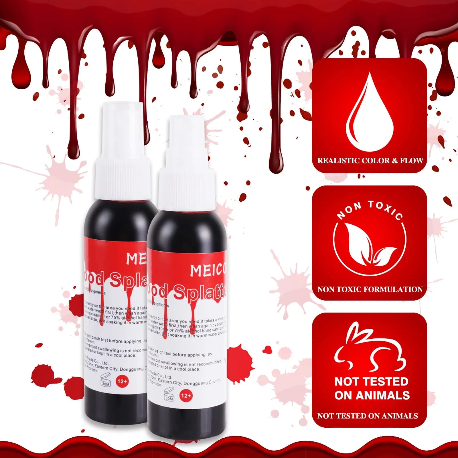 MEICOLY SFX Makeup Kit with Scar Wax & Fake Blood Spray, 7 Piece Set | Realistic Wound Effects - view 3