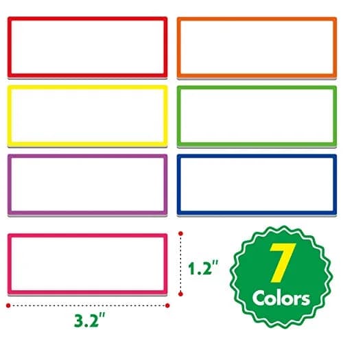 SpriteGru Magnetic Name Tag Labels 42 pcs | Bright Colors for Whiteboards & Chores thumbnail 2