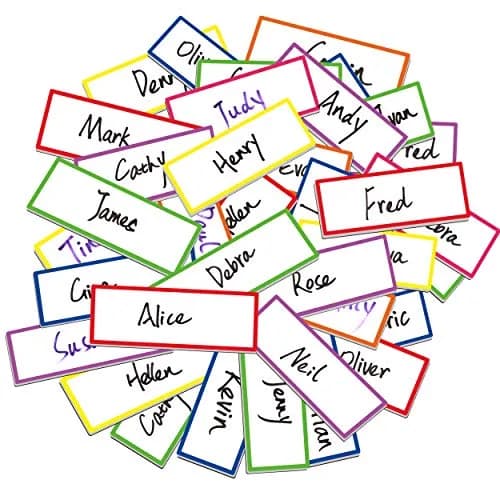 SpriteGru Magnetic Name Tag Labels 42 pcs | Bright Colors for Whiteboards & Chores thumbnail 4