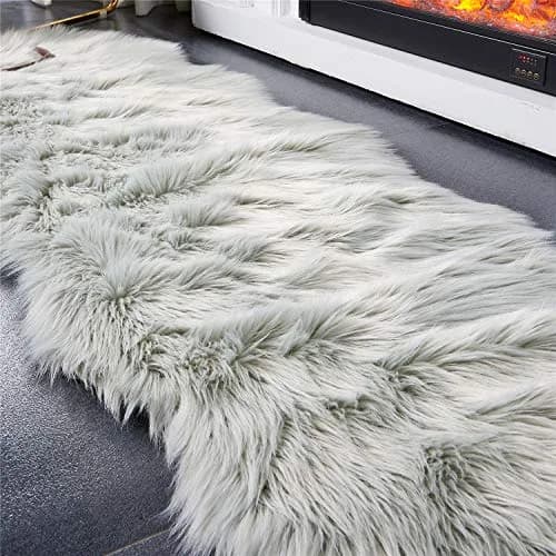 EasyJoy Ultra Soft Fluffy Shaggy Area Rug Faux Fur 61cm x 183cm (2 x 6 ft) | Machine Made for Living Rooms & Bedrooms thumbnail 4