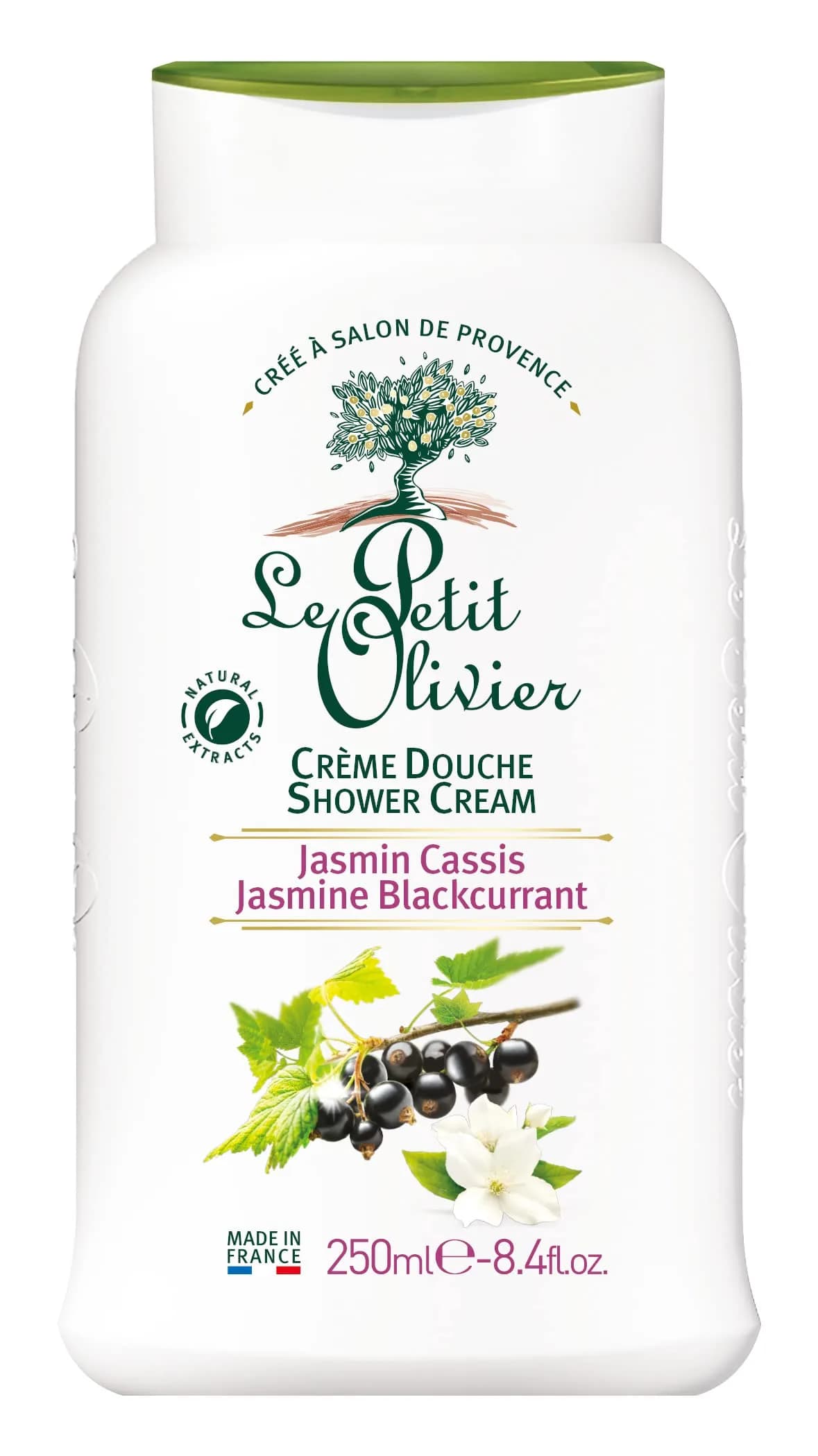 Le Petit Olivier Shower Cream - Jasmine Blackcurrant - Gently Cleanses Skin - Fresh and Moisturizing - pH Neutral - Dermatologically Tested - Free Of Soap and Dyes | 8.4 oz