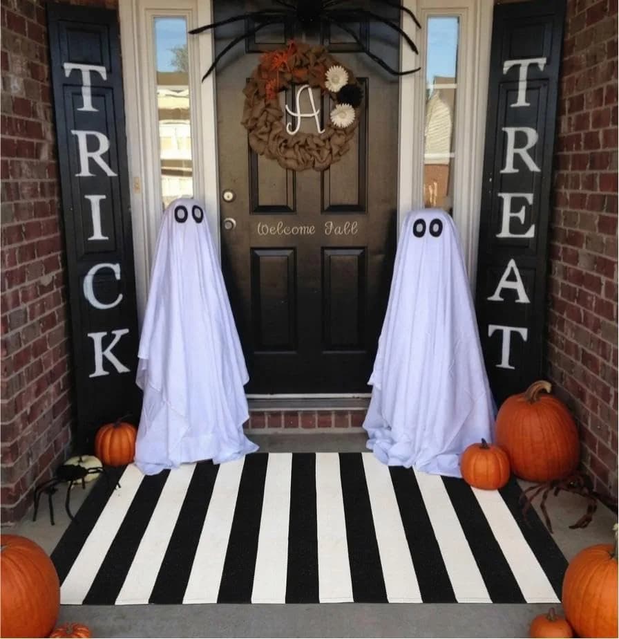 LEEVAN Black and White Striped Outdoor Rug 3x5 | Washable Front Porch Rug thumbnail 2