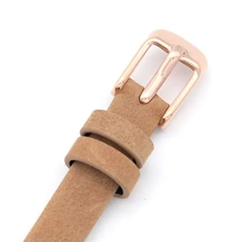 bullish 8mm Genuine Leather Watch Strap Replacement for Fossil Watches, 210mm (8.27 in) | Beige Genuine Cowhide Leather with Stainless Steel Buckle thumbnail 5