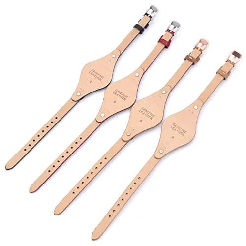 bullish 8mm Genuine Leather Watch Strap Replacement for Fossil Watches, 210mm (8.27 in) | Beige Genuine Cowhide Leather with Stainless Steel Buckle thumbnail 7