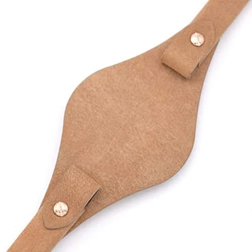 bullish 8mm Genuine Leather Watch Strap Replacement for Fossil Watches, 210mm (8.27 in) | Beige Genuine Cowhide Leather with Stainless Steel Buckle thumbnail 2