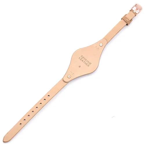 bullish 8mm Genuine Leather Watch Strap Replacement for Fossil Watches, 210mm (8.27 in) | Beige Genuine Cowhide Leather with Stainless Steel Buckle thumbnail 3