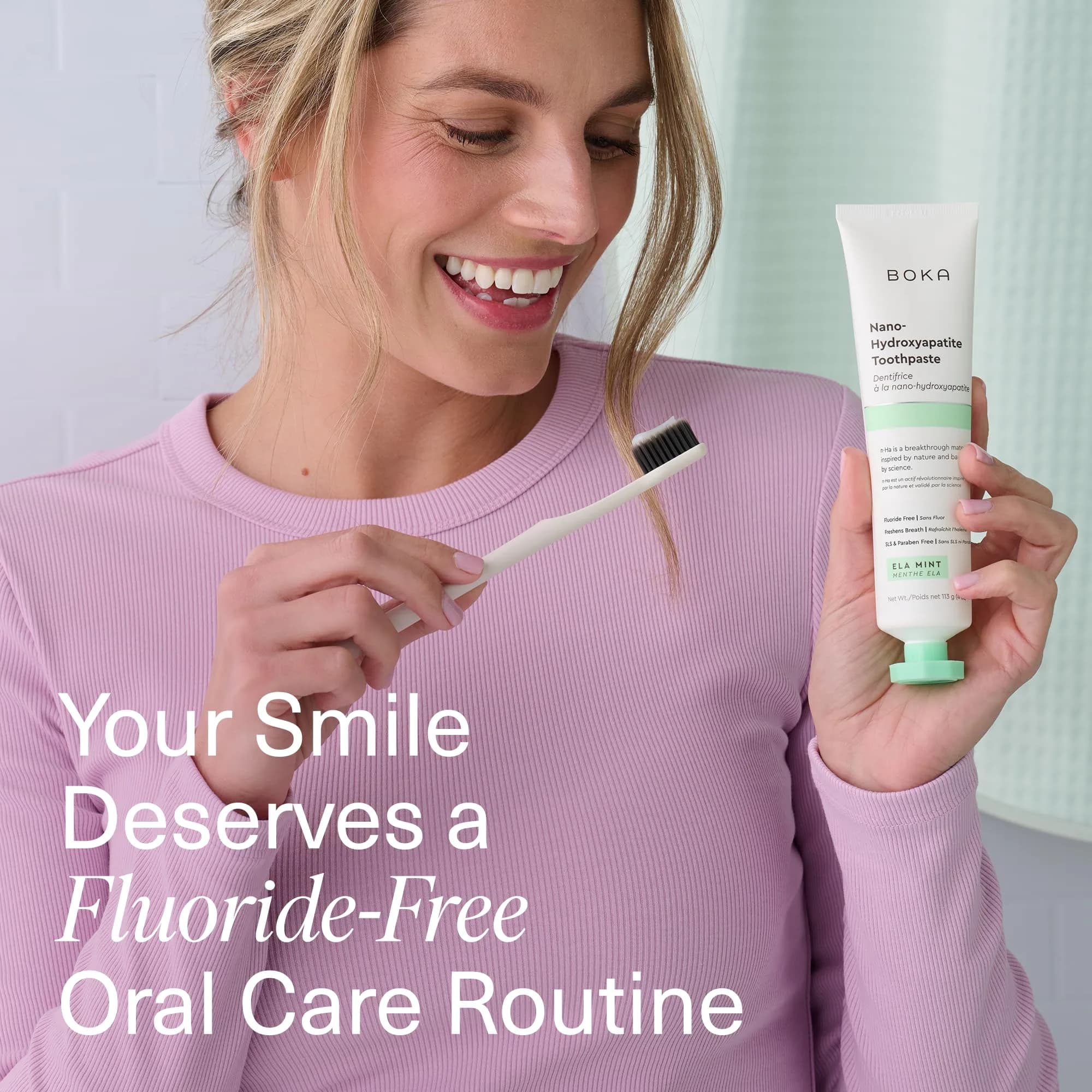 Boka Cinnamon Mint Fluoride-Free Toothpaste with Nano Hydroxyapatite, 4 Oz | Enamel Care for Sensitive Teeth - view 2