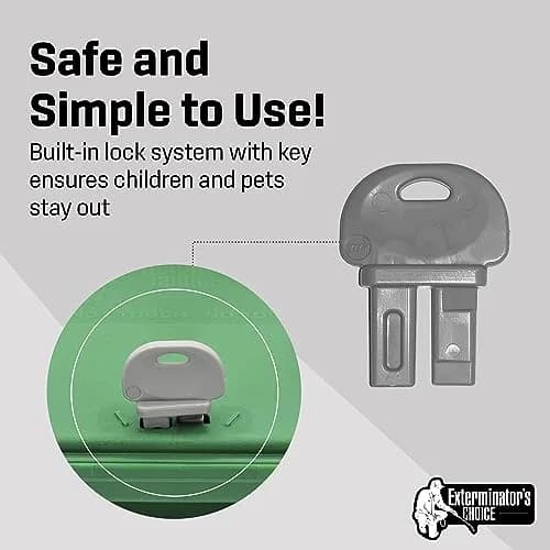 Exterminators Choice Rat Bait Stations - 2-Pack Large Green Bait Boxes | Heavy-Duty Outdoor Rodent Control thumbnail 5