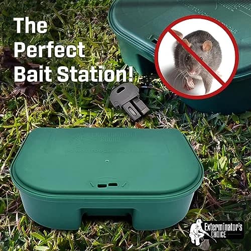 Exterminators Choice Rat Bait Stations - 2-Pack Large Green Bait Boxes | Heavy-Duty Outdoor Rodent Control thumbnail 2