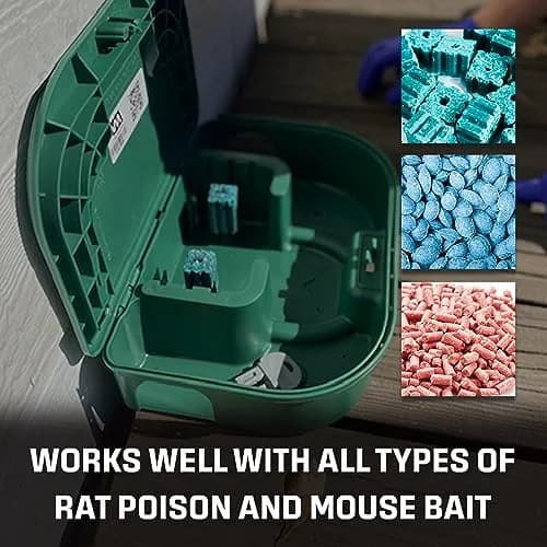 Exterminators Choice Rat Bait Stations - 2-Pack Large Green Bait Boxes | Heavy-Duty Outdoor Rodent Control thumbnail 3