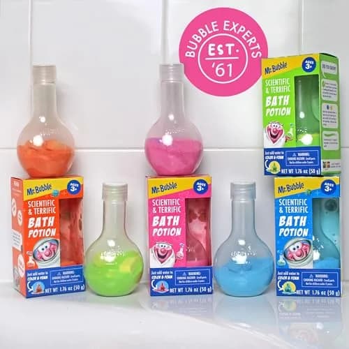 Mr. Bubble Kids Original Bath Bomb Potions - Colorful Fizzy Fun - Cool Foam and Bubble Science Beaker Bath Toys (Pack of 4) | Safe, Paraben-Free, Colorful Science Fun thumbnail 3