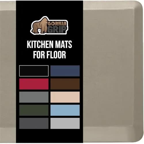 GORILLA GRIP Cushioned Antifatigue Kitchen Mat for Floor, 24x17, Taupe | Supportive 3/4 Inch Foam for Long Standing Comfort thumbnail 1