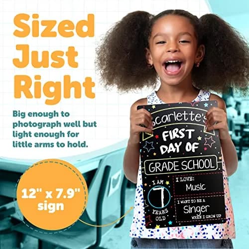 GSM Brands First Day Last Day of School Sign Double Sided Dry Erase Board 30.5cm (12" x 8") | Classic Design for Milestones thumbnail 3