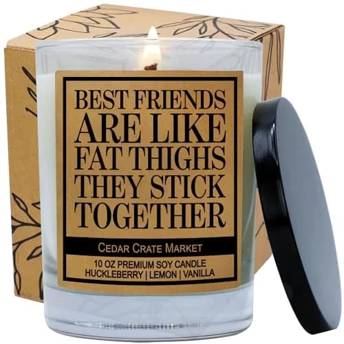 CEDAR CRATE MARKET Best Friend Candle 10 oz | Funny Scented Jar Candle for Women thumbnail 1