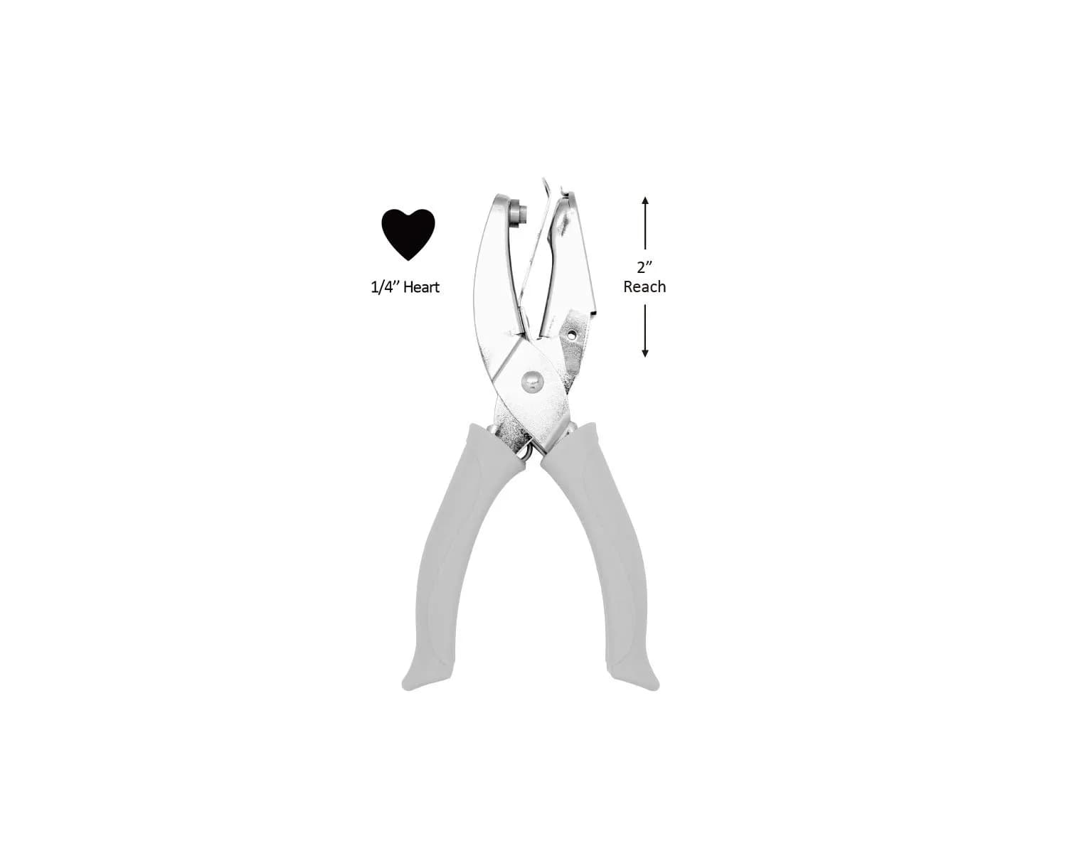 BiraBira Heart Shape Hand Punch 1/4" | Extra Length 2 inch Reach for Paper Crafting Scrapbooking — Heart