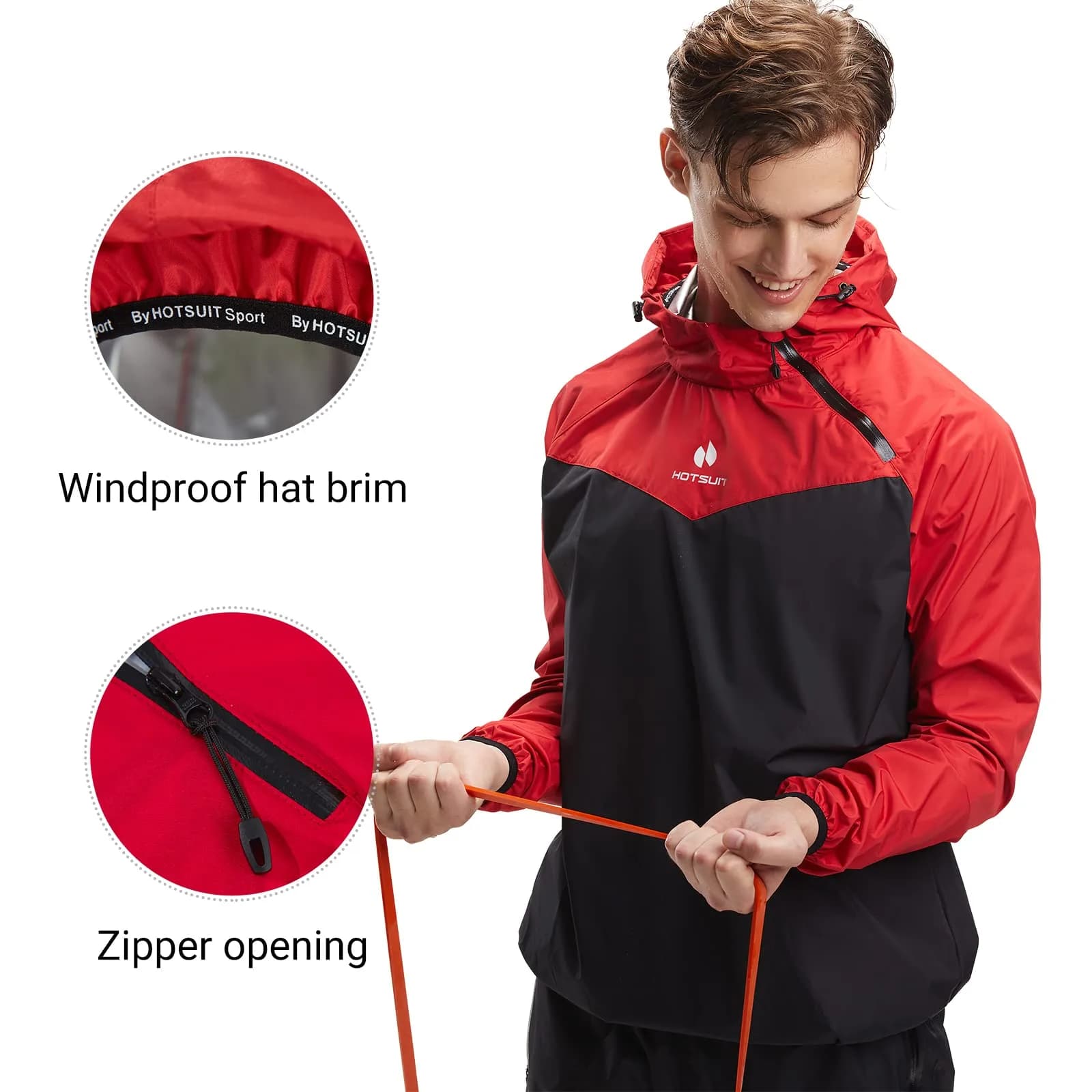 HOTSUIT Sauna Jacket for Men & Women, Red, XL | Sweat-Inducing Workout Apparel - view 6