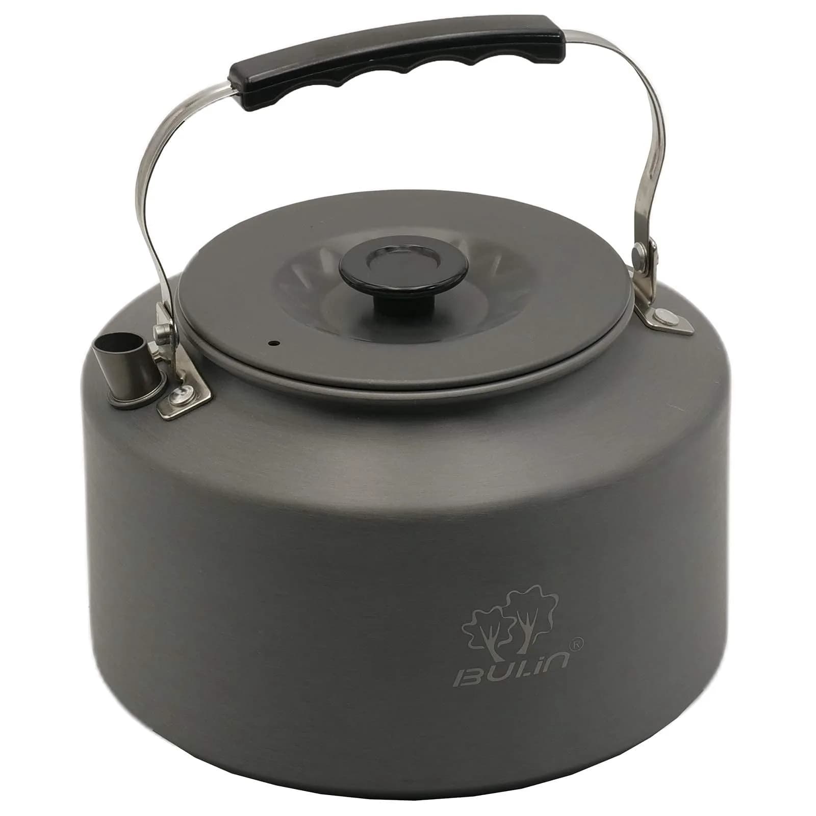 Bulin Camping Kettle 2.2L (740ml / 2.3 Quarts) | Fast Heating Water Boiler for Open Fire & Stoves — Black