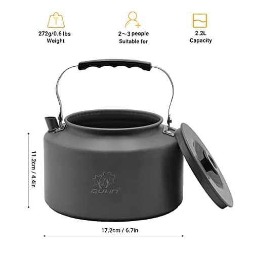 Bulin Camping Kettle 2.2L (740ml / 2.3 Quarts) | Fast Heating Water Boiler for Open Fire & Stoves thumbnail 2