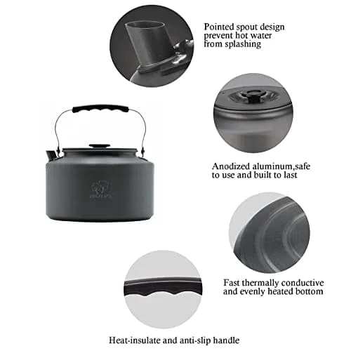 Bulin Camping Kettle 2.2L (740ml / 2.3 Quarts) | Fast Heating Water Boiler for Open Fire & Stoves thumbnail 3