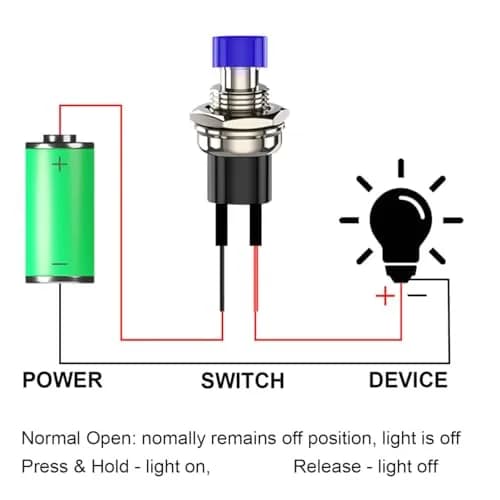 Gebildet 12pcs 7mm Mini Momentary Push Button Switch | SPST N/O 3V-230V, 1A, Round, Chassis Mount thumbnail 5