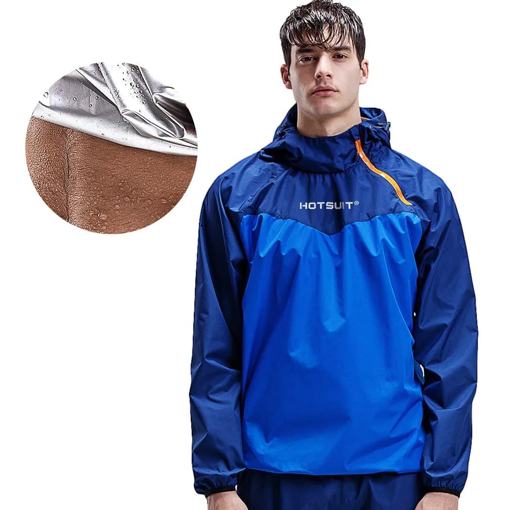 HOTSUIT Men's B. Navy Sauna Jacket for Weight Loss - Large - view 2