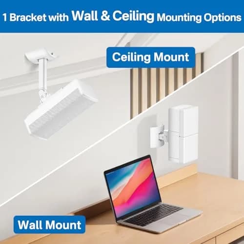 tiebutie White Adjustable Speaker Wall Mount | Ceiling & Wall Mount for Bose UB-20 Series II, SoundTouch, CineMate, Acoustimass, Cube Surround Bracket thumbnail 4
