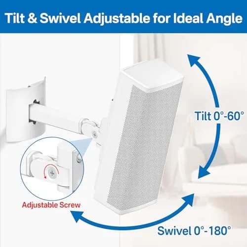 tiebutie White Adjustable Speaker Wall Mount | Ceiling & Wall Mount for Bose UB-20 Series II, SoundTouch, CineMate, Acoustimass, Cube Surround Bracket thumbnail 5